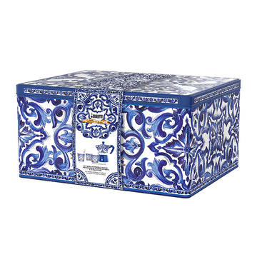 BIALETTI MOKA 3 Cup + 3 CUPS&STIRRERS GIFT SET D&G Blu Med